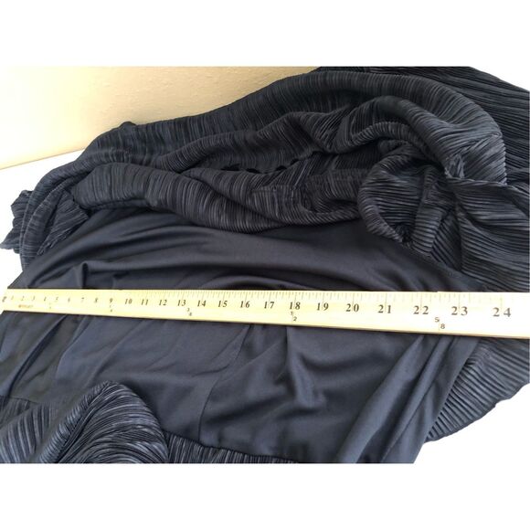 Vintage Connected Woman Black Ruffled Pleated Dress SZ 22W - Picture 10 of 13